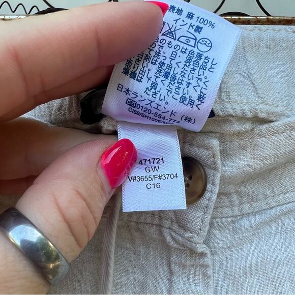 Lands’ End 12T Mid Rise Straight Leg Roll Tab Linen Pants - Picture 7 of 7